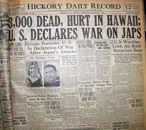 From the Hickory Daily Record archives: Pearl Harbor attack in Dec. 1941