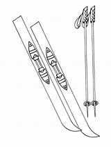 Skiing coloring pages sketch template