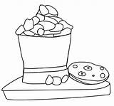 Hot Chocolate And Cookie sketch template