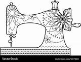 Coloring Sewing Machine Pages Sheets Quilts Seamstress Adult Quilting  sketch template