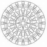 An Easy Mandala Of square Shapes  Mandalas Coloring Pages For Adults sketch template