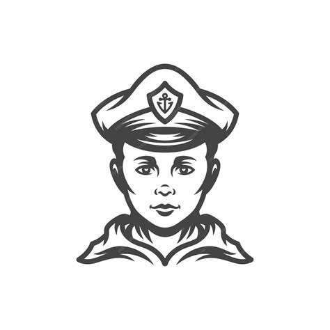 Premium Vector | Young boy sailor seaman mariner marine crew costume navy uniform vintage black ...