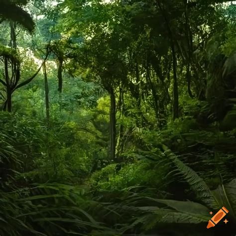 Green snakes in a jungle landscape