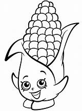 Shopkins Corn Smiling Coloring Page sketch template