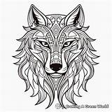 Tribal Inspired Design Wolf Coloring Pages  Free & Printable sketch template
