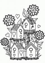Birdhouse Coloring Page  Home sketch template