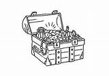 Open Treasure Chest Coloring Page sketch template