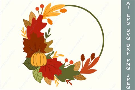 Fall Wreath Svg, Fall Leaves Wreath Svg Graphic by AnastasiyaArtDesign · Creative Fabrica