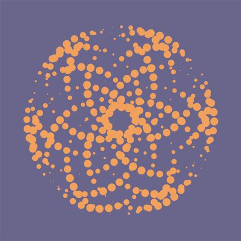an orange circle made up of small dots