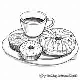 Coffee And Donut Coloring Pages  Free & Printable sketch template