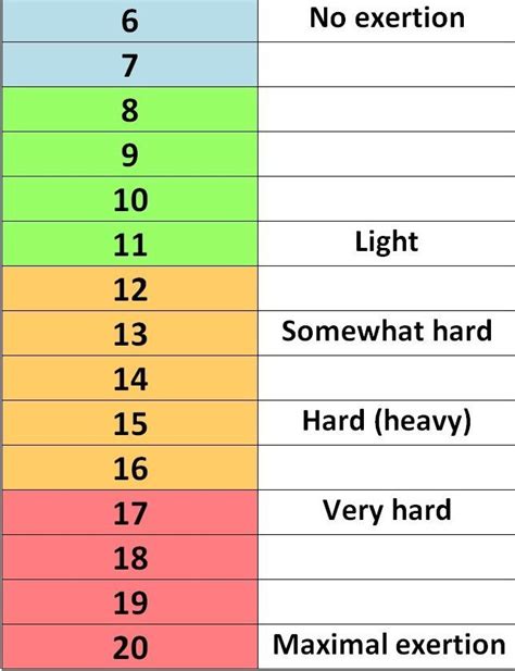 borg scale of perceived exertion pdf - Google Search | Occupational therapy assistant ...