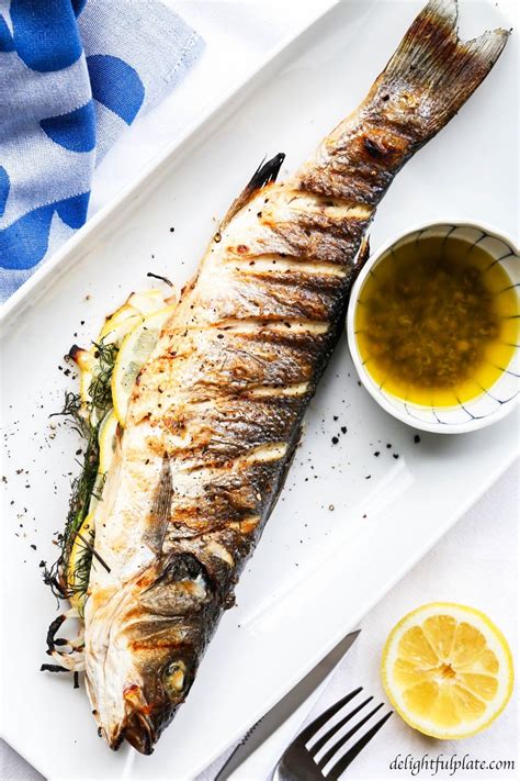 Grilled whole branzino with lemon caper sauce | Whole fish recipes ...