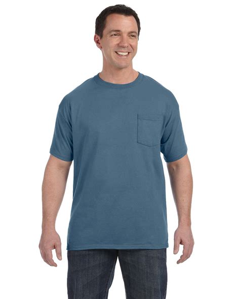 Hanes Men's 6 oz.100% Preshrunk Cotton Authentic-T Pocket T-Shirt H5590 ...