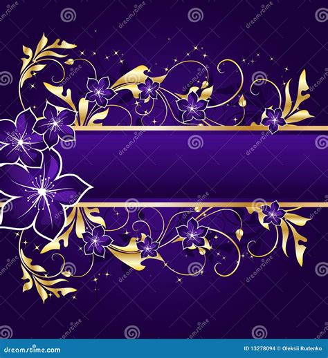 Golden floral frame stock vector. Illustration of flower - 13278094