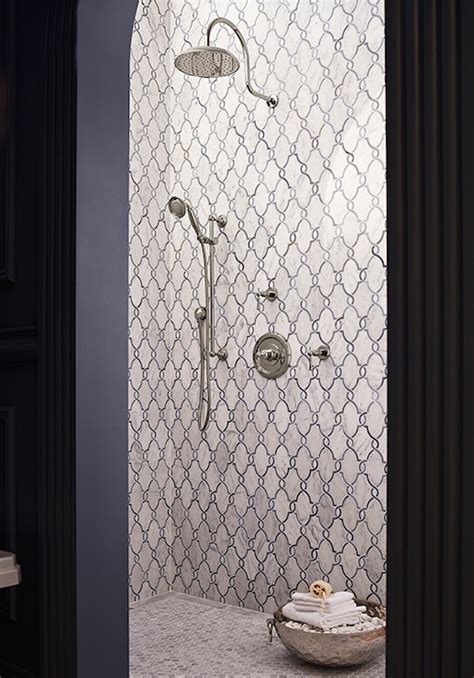 Glass Arabesque Tile Shower - Glass Designs