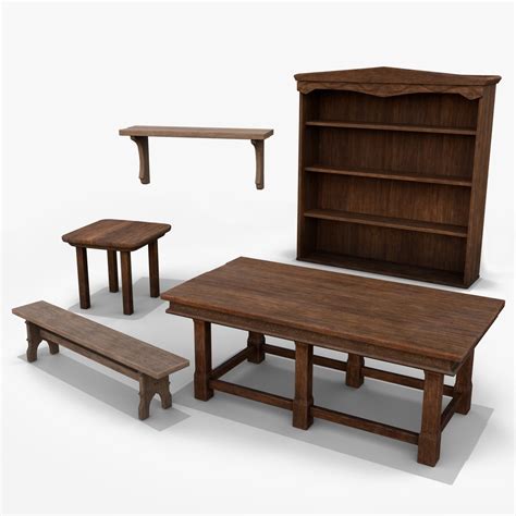 Wooden furniture 3D model - TurboSquid 1593083