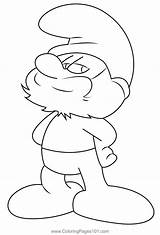 Papa Smurf Coloring Page For Kids  Free The Smurfs Printable sketch template