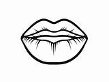 Easy Lips Coloring Sheet  Page sketch template