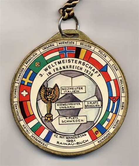 RARE UNUSUAL COMMEMORATIVE Medal - FIFA WORLD CUP FRANCE 1938 - Jules ...