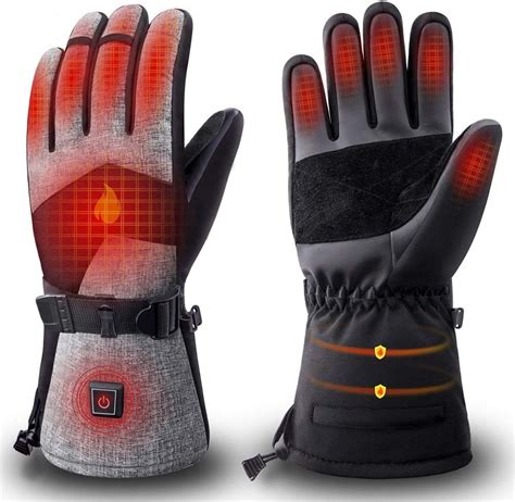 Guantes de esquí con batería eléctrica, guantes térmicos, resistentes al agua, térmicos, con ...