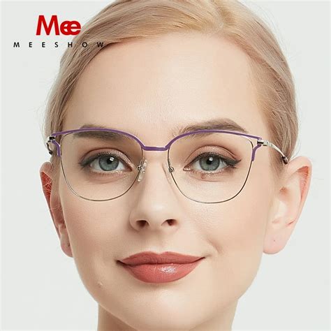 Meeshow Titanium Alloy Glasses Frame Women Cat Eyes Prescription Eyegl – FuzWeb Womens Glasses ...