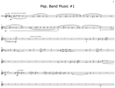 Pep. Band Music #1 - Sheet music for Oboe