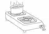 Gas Stove Drawing Sketch Coloring Page sketch template