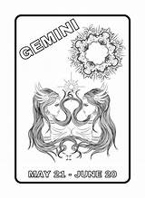 Gemini Zodiac Coloring Page  Etsy sketch template