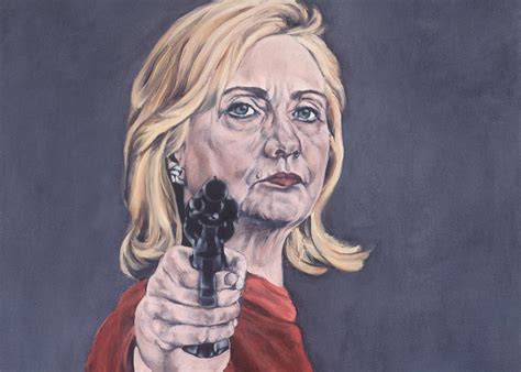 Hillary Clinton superfan has painting on cover of anti-Hillary book.