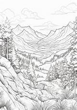 Mountain Range Coloring Page  Etsy sketch template