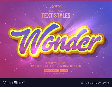 Editable text style effect typography template Vector Image