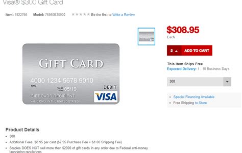 Staples Now Selling $300 Visa Gift Cards Online With $8.95 In Fees ...