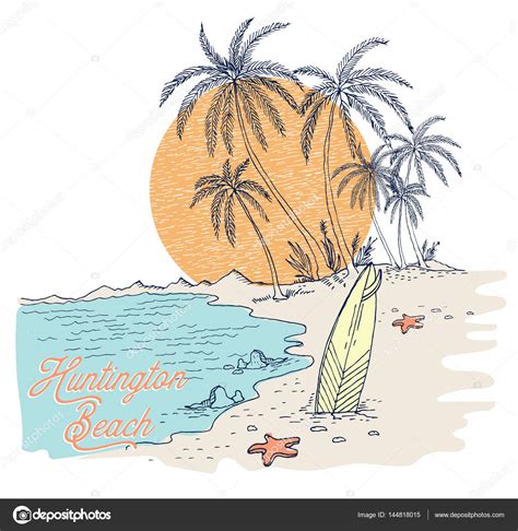 Sunset beach poster Stock Vector Image by ©VECTURE #144818015