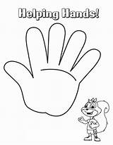 Printable Child Hands Coloring Page sketch template
