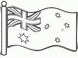 Australian Flag Coloring Page For Kids sketch template