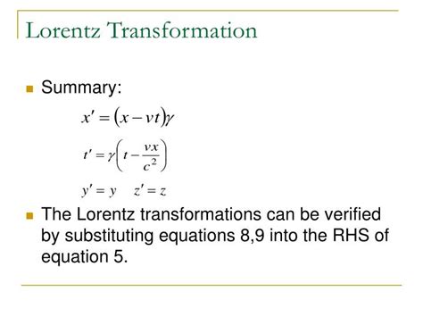 PPT - Lorentz Transformation PowerPoint Presentation - ID:3029168