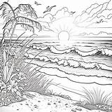 Beach Scene Coloring Pages Bundle 2 PNG Digital Download  sketch template