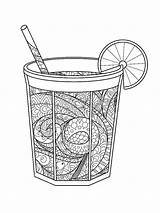 Free Cocktail coloring Pages For Adults sketch template