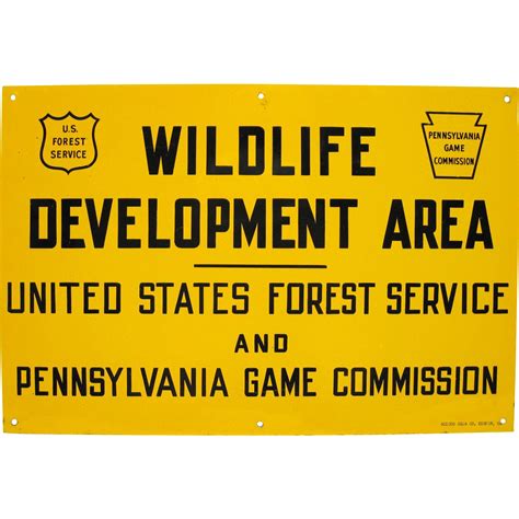 #WildlifeWednesday on www.rubylane.com @rubylanecom --Vintage Rare Pennsylvania Game Commission Sign