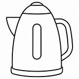 Electric kettle coloring Page Outline book Line Art  sketch template