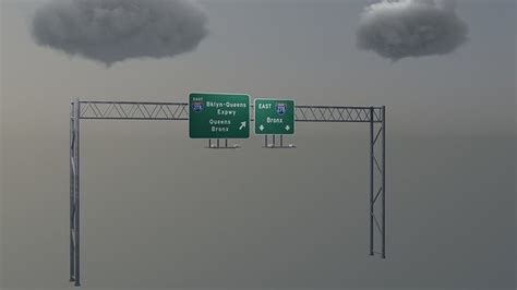 highway overhead sign 3D model | CGTrader