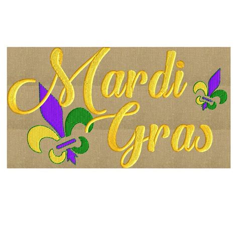 Mardi Gras W Fleur De Lis Embroidery Design EMBROIDERY | Etsy