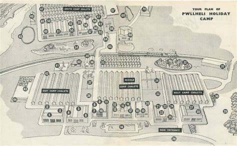 Butlins Pwllheli Map from 1955