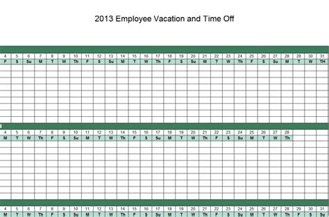 Vacation Schedule Template | Vacation Schedule » Template Haven