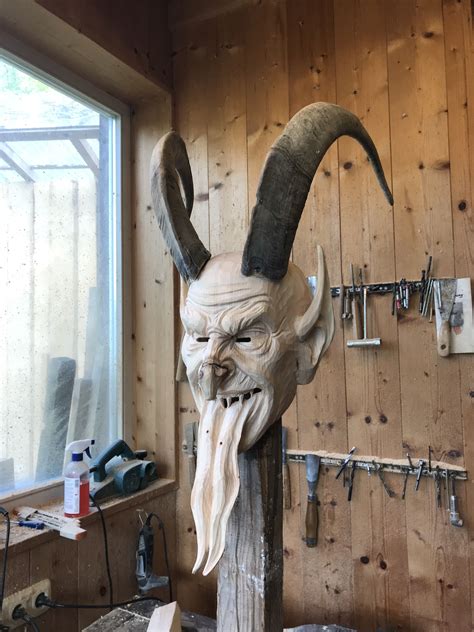 Krampus Mask by Arthur Moinat | Krampus mask, Cool art, Wood art