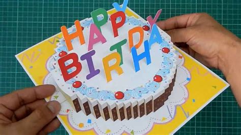 Happy Birthday Cake Pop Up Card Tutorial - YouTube