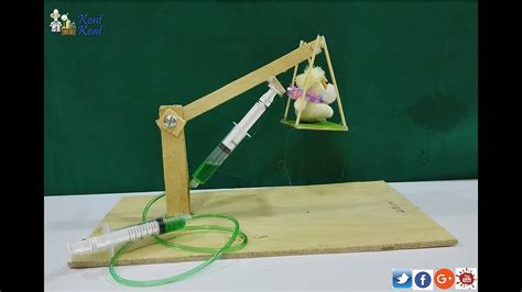 HYDRAULIC CRANE SCHOOL SCIENCE PROJECT - YouTube