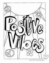 Positive vibes coloring Page By Nurse Amys Coloring Pages  TPT sketch template