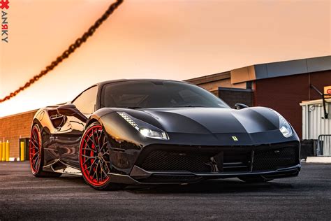 Exotic Flair Detected: Custom LED Headlights on Black Ferrari 488 — CARiD.com Gallery