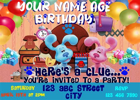 Blue's Clues Birthday Invitation